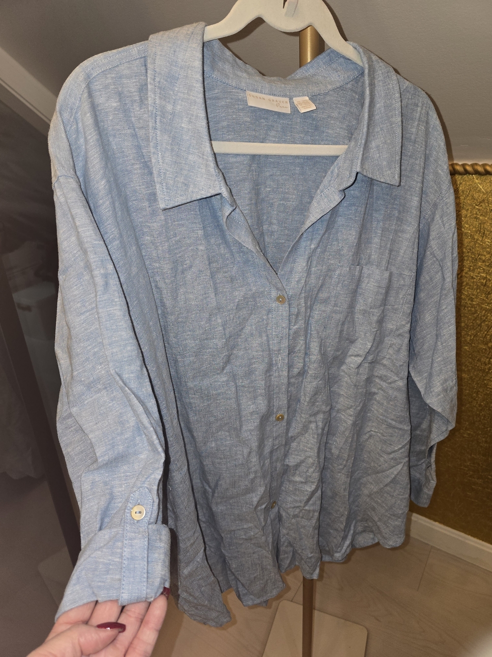 Susan Graver Light Blue Women’s Shirt